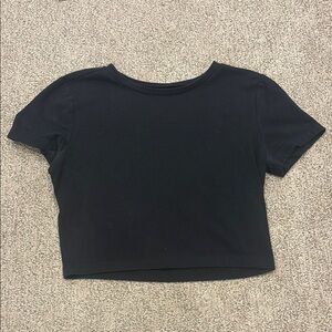 Wild Fable Black Fitted Crop T-Shirt